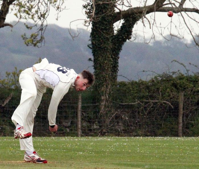 Geraint Jones bowling for Whitland at Lawrenny. Picture by Susan McKehon